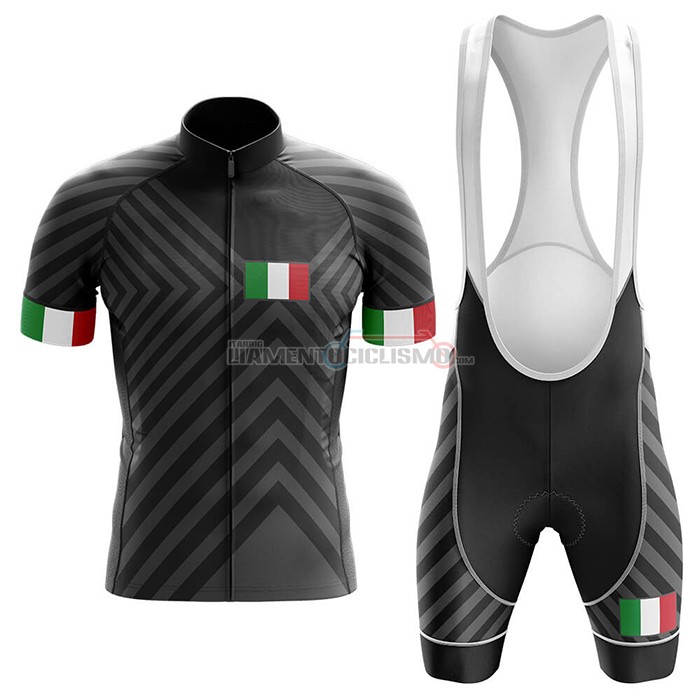 Abbigliamento Ciclismo Italia Manica Corta 2020 Nero